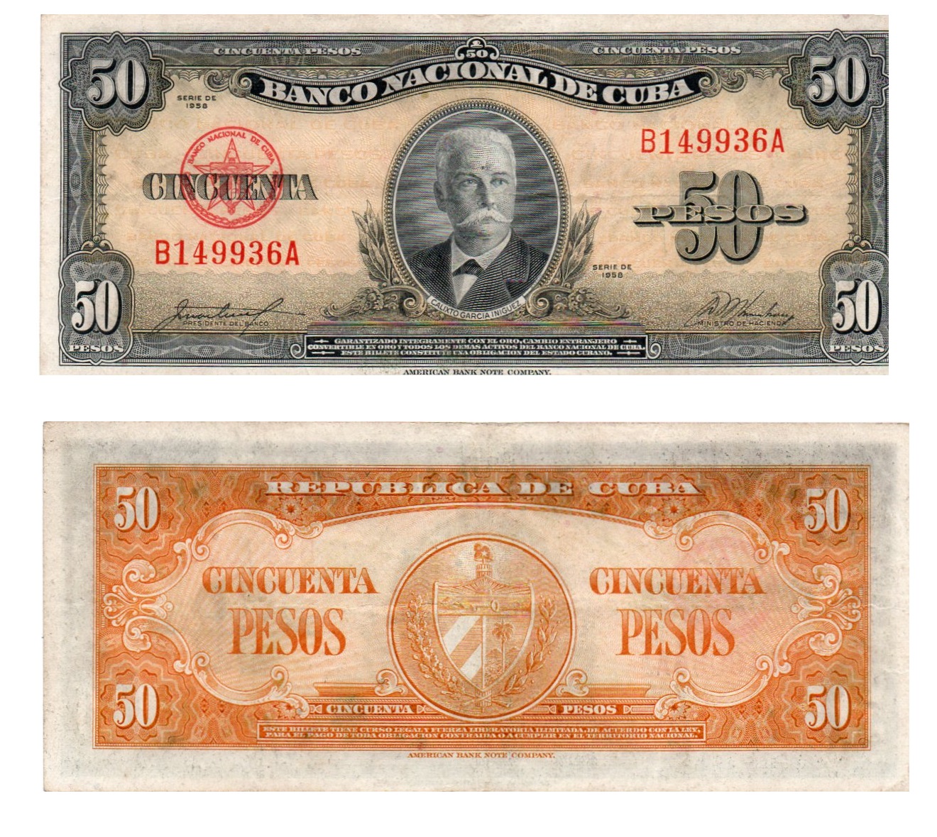 Cuba #81b/AU  50 Pesos